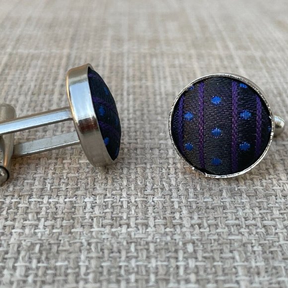 Men Cuff Links Blue/Silver Tone Fashion Cufflink Men Jewelry Shirt Cuff Stud - Picture 3 of 6